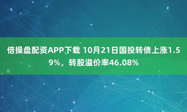 倍操盘配资APP下载 10月21日国投转债上涨1.59%，转股溢价率46.08%