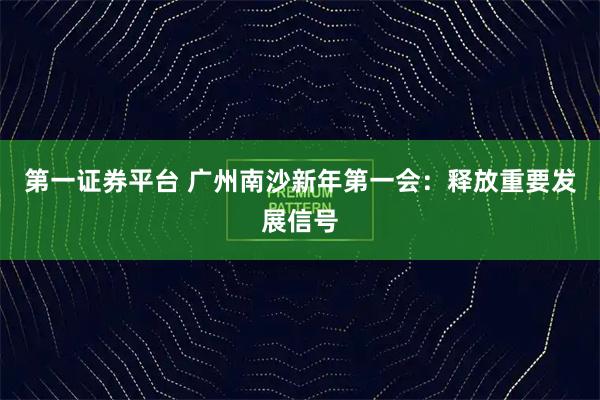 第一证券平台 广州南沙新年第一会：释放重要发展信号